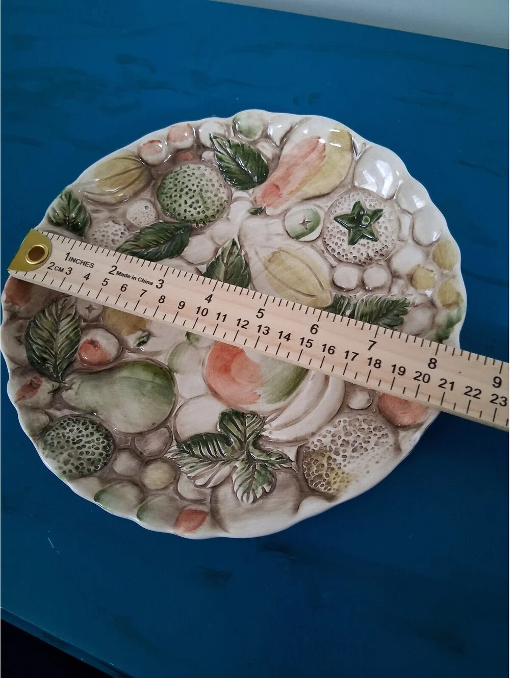 Vintage Hand-Painted Ceramic Fruit Plate